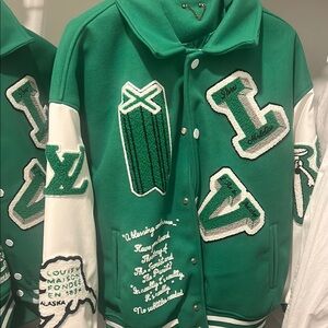Louis Vuitton Green and White Varsity Jacket